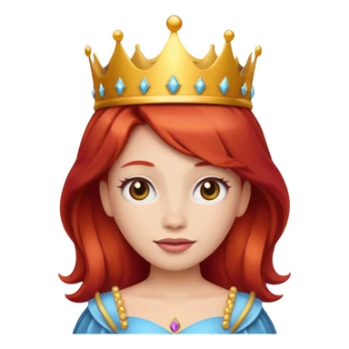 emoji princes ruiva com coroa  sticker