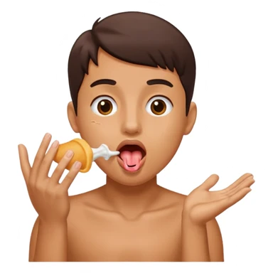 hands feeding air with tounge out  sticker