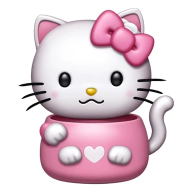 Gato kawaii riéndose con lágrimas, como si estuviera contando un chiste gracioso hello kitty sticker