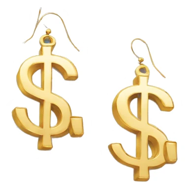 $  symbol dollar  shaped earings sticker