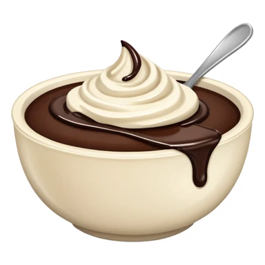 Yogurt bowl with chocolate sauce sticker