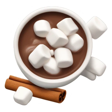cup of hot chocolate with marshmallows and cinnamon sticker