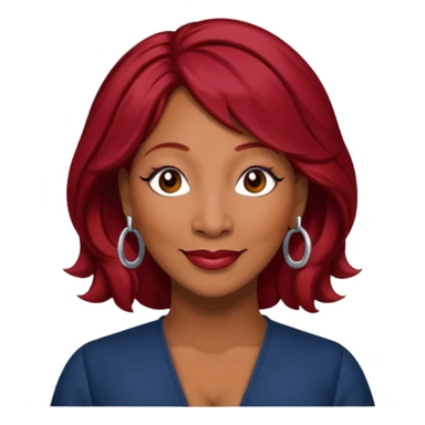Traci Braxton with dark red hair sticker