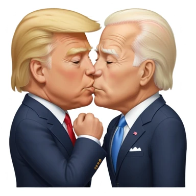 donald trump and biden kissing  sticker