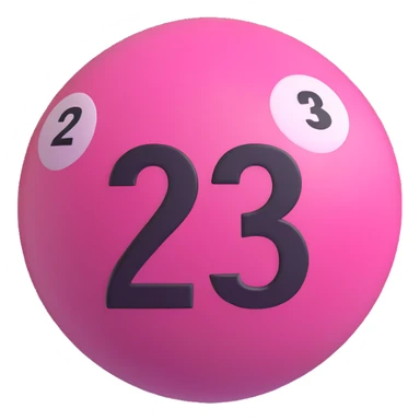 pink billiard ball with the number 23 sticker
