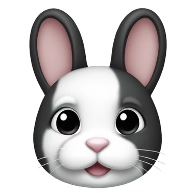 Black and white bunny sticker