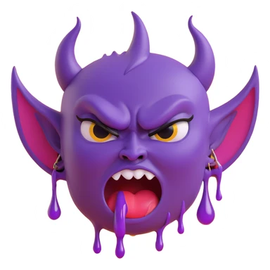 Purple devil cry with tears sticker