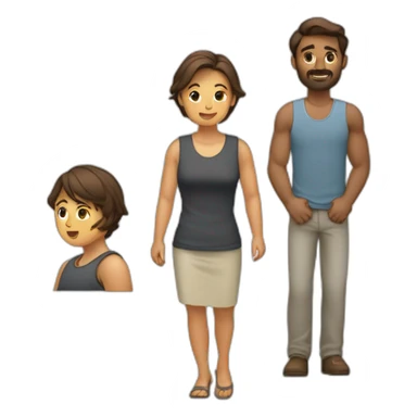 une femme brune faisant un câlin à un homme brin par derrière sticker