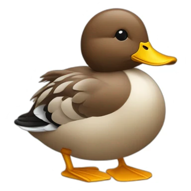un canard qui boies un café sticker