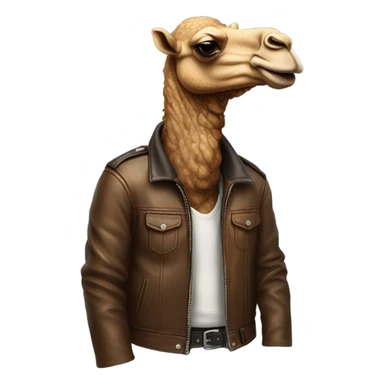 Cool camel in a leather jacket  sticker