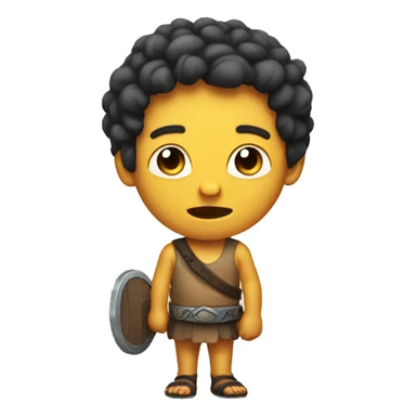 Tiny David with sling and head of giant goliath sticker