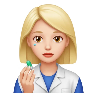 Girl taking pill sticker