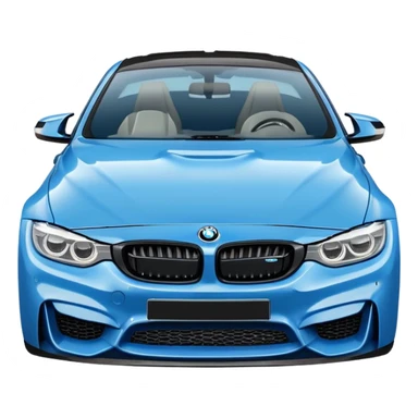 A retro sticker of a blue BMW M4 competition  sticker