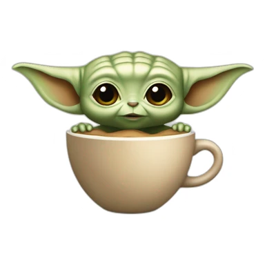 Bébé Yoda qui bois un cafee sticker