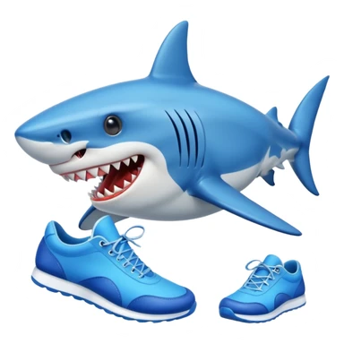 shark blue with shoes blue sticker