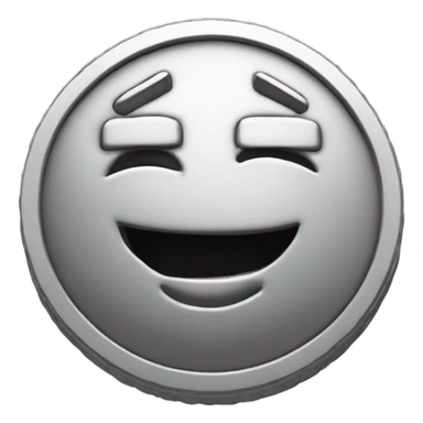 3D clay cute simple silver coin engraved with number 100 "no human's face" sticker