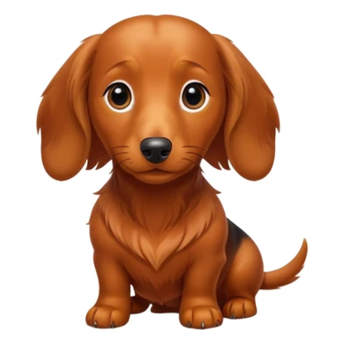 Mini longer haired dachshund with golden red hair sticker