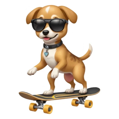 Dog riding skateboard swag sticker