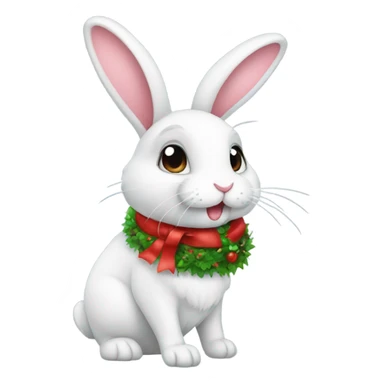 bunny with christmas ha sticker