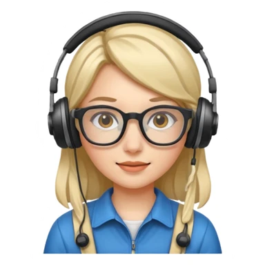 gamer girl with glasses sticker