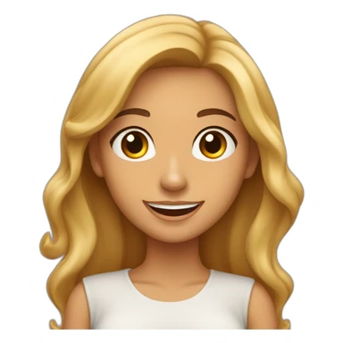 mujer morena sonriendo, cabello largo y liso sticker