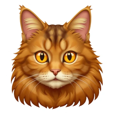 A Maine coon tabby cat emoji with yellow eyes  sticker
