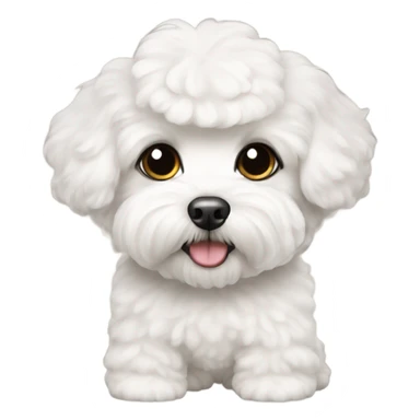 White maltipoo with long ear haircut  sticker