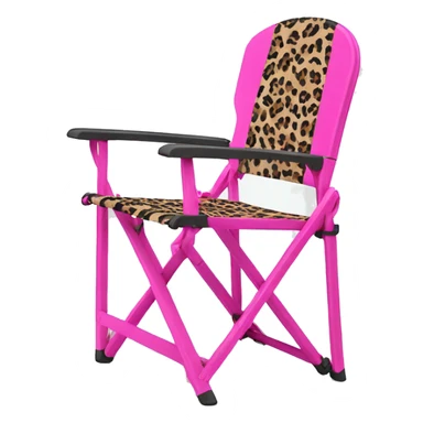Realistic hot pink and leopard print outdoor folding chair. sticker