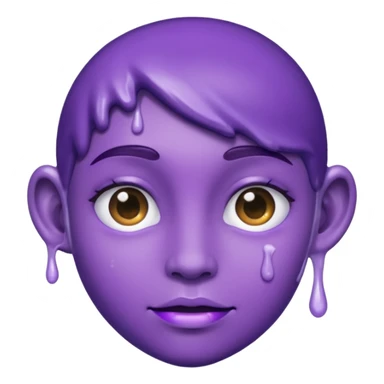 Lustful purple goo face  sticker