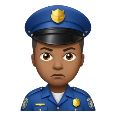 Black angry police man sticker