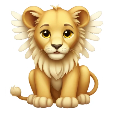 Cute Lion cub with wings sticker