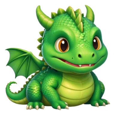 fat choncc baby green dragon sticker