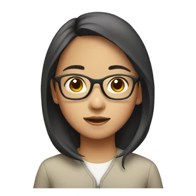 Asian girl (with glasses) sticker