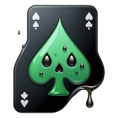 Ace of spades black very  slimey drip effect. White background sticker