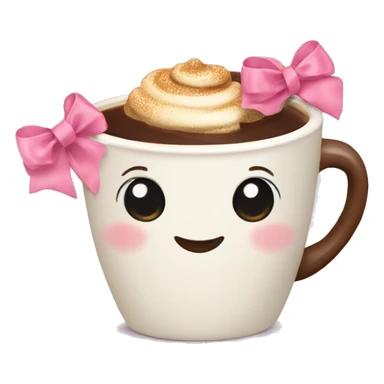 cute coffe cup with bows sticker