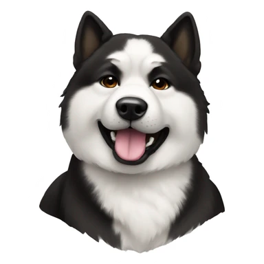 Black American Akita  sticker