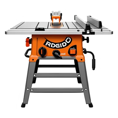 RIDGID 10″ Jobsite Table Saw, front view sticker