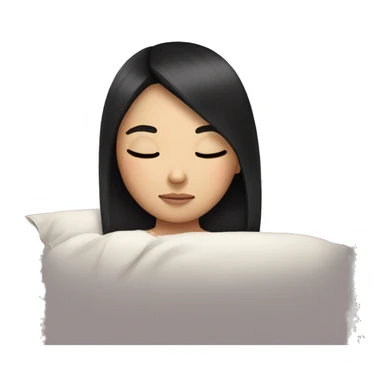 sleeping girl with black straight hair sticker