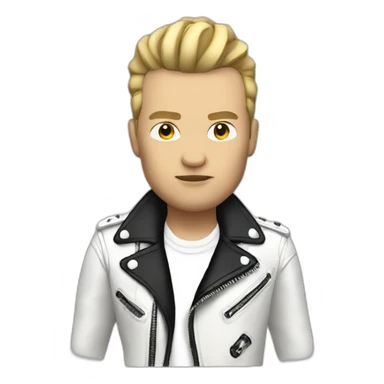 Punk rocker man with white leather jacket sticker