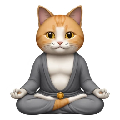 meditating cat sticker