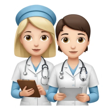 A nurse attending to a patient at the hospital sticker