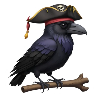 raven with a pirate hat sticker