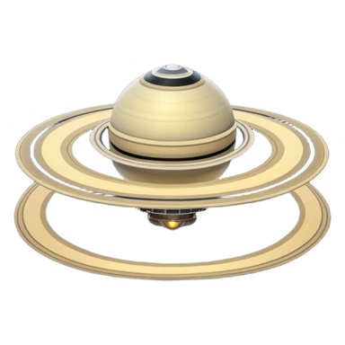 Saturn with a small spaceship flying through its rings emoji sticker
