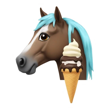 Horse with ice cream on its head sticker