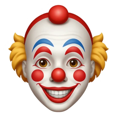 a person wearing a clown nose sticker