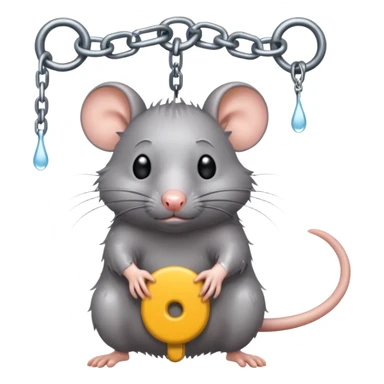 Rat with chains on in shower sticker