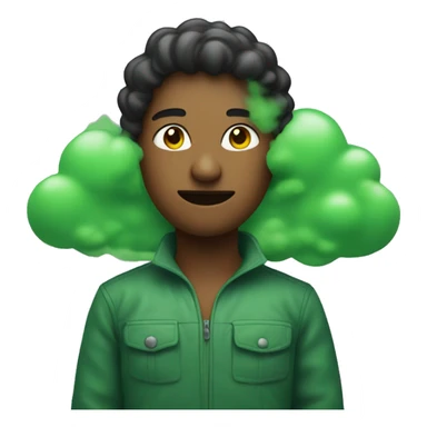 Person with green cloud around their waist sticker