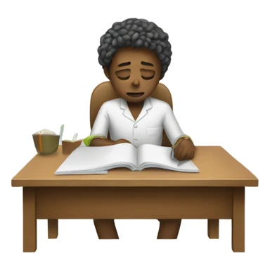 A sick person studying  sticker