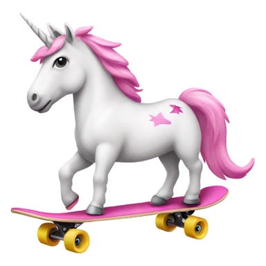 unicorn on a pink skateboard sticker