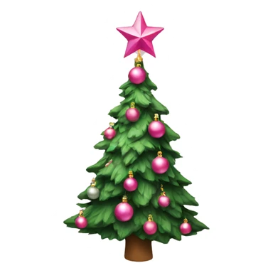 Christmas tree with pink ornaments  sticker